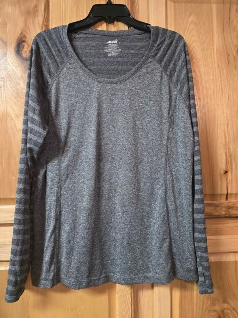 AVIA Women’s XXXL / 3XL 3XG (22) Long Sleeve Althetic Shirt Gray Thumbholes
